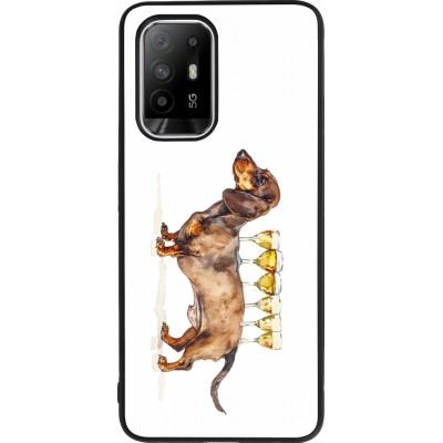 Coque OPPO F19 Pro+ - Silicone rigide noir Wine Teckel