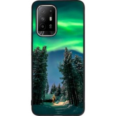Coque OPPO F19 Pro+ - Silicone rigide noir Winter 22 Northern Lights
