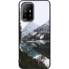 Coque OPPO F19 Pro+ - Silicone rigide noir Winter 22 snowy mountain and lake