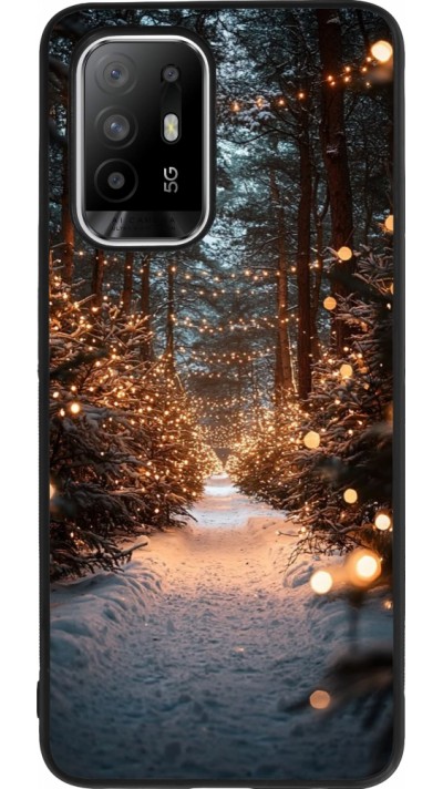 OPPO F19 Pro+ Case Hülle - Silikon schwarz Winter 25 Winter snowy road