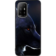 Coque OPPO F19 Pro+ - Silicone rigide noir Wolf Shape