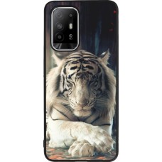 Coque OPPO F19 Pro+ - Silicone rigide noir Zen Tiger
