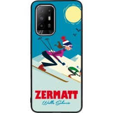 Coque OPPO F19 Pro+ - Silicone rigide noir Zermatt Ski Downhill