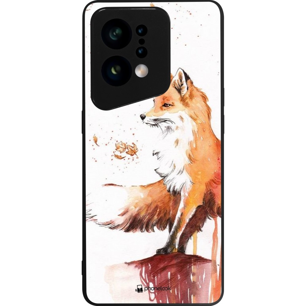 OPPO Find X5 Case Hülle - Silikon schwarz Autumn 21 Fox