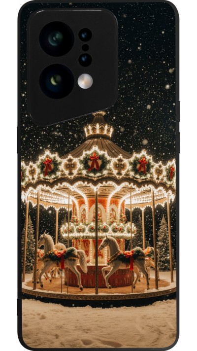 OPPO Find X5 Case Hülle - Silikon schwarz Christmas 25 Carousel