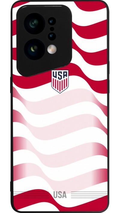 Coque OPPO Find X5 - Silicone rigide noir Maillot de football E?tats Unis 2026 personnalisable