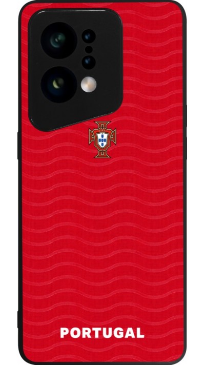 Coque OPPO Find X5 - Silicone rigide noir Maillot de football Portugal 2026 personnalisable