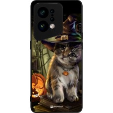 OPPO Find X5 Case Hülle - Silikon schwarz Halloween 21 Witch cat