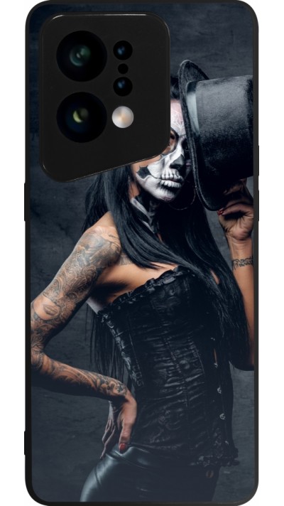 OPPO Find X5 Case Hülle - Silikon schwarz Halloween 22 Tattooed Girl OPPO Find X5 Case Hülle - Silikon schwarz Halloween 22 Tattooed Girl
