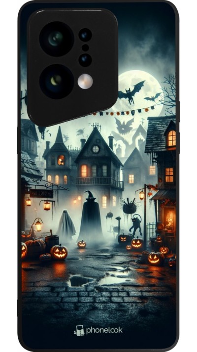 OPPO Find X5 Case Hülle - Silikon schwarz Halloween Spukstadt OPPO Find X5 Case Hülle - Silikon schwarz Halloween Spukstadt