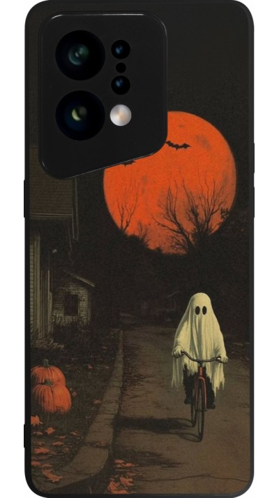 OPPO Find X5 Case Hülle - Silikon schwarz Halloween 2025 Ghost on a bicycle OPPO Find X5 Case Hülle - Silikon schwarz Halloween 2025 Ghost on a bicycle