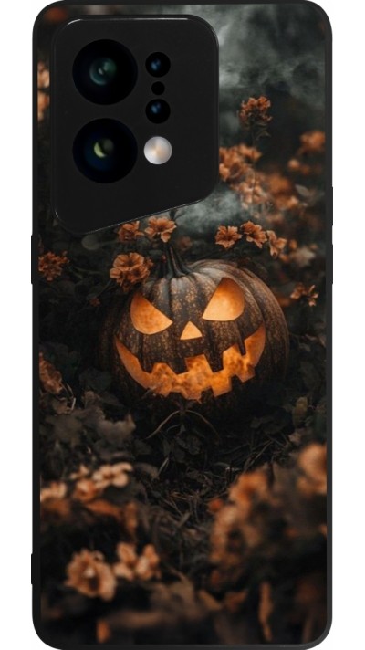 OPPO Find X5 Case Hülle - Silikon schwarz Halloween 2025 Pumpkin with flowers OPPO Find X5 Case Hülle - Silikon schwarz Halloween 2025 Pumpkin with flowers