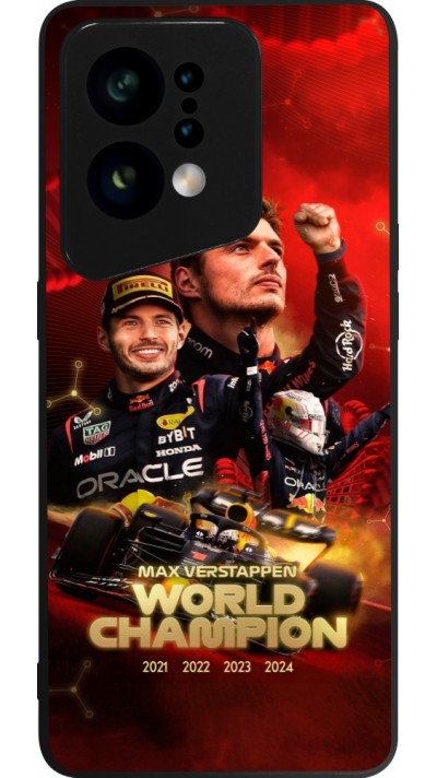 Coque OPPO Find X5 - Silicone rigide noir Max Verstappen Champion 2023