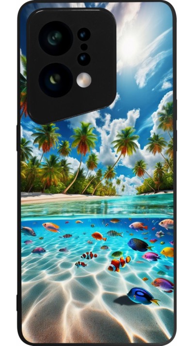 Coque OPPO Find X5 - Silicone rigide noir Plage Paradis