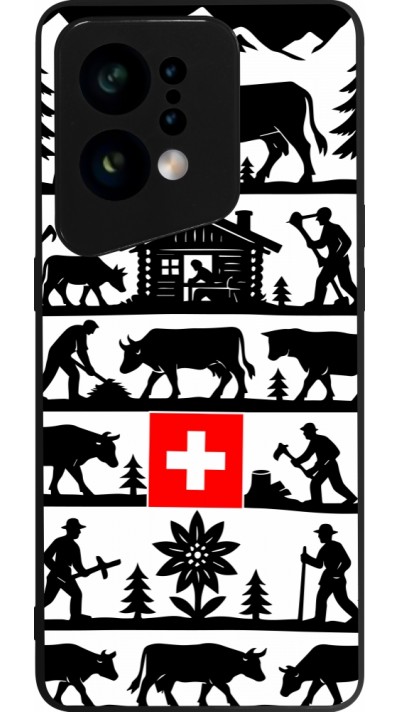 Coque OPPO Find X5 - Silicone rigide noir Poya Suisse 1