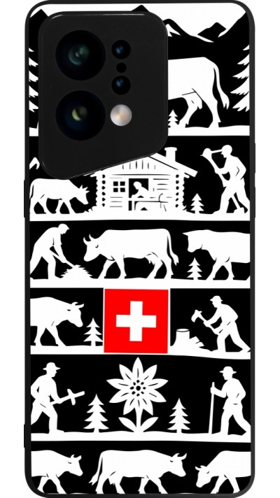 Coque OPPO Find X5 - Silicone rigide noir Poya Suisse 1 noir