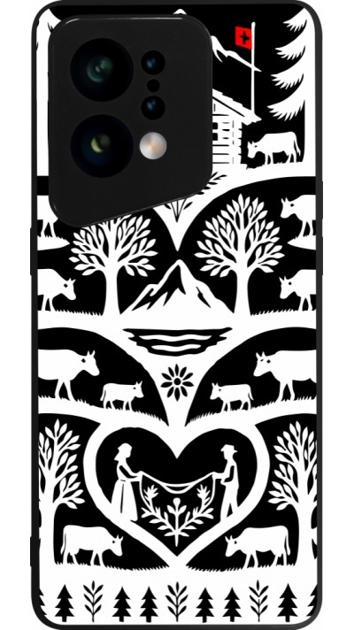 Coque OPPO Find X5 - Silicone rigide noir Poya Suisse 2 noir