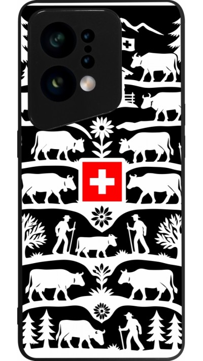 Coque OPPO Find X5 - Silicone rigide noir Poya Suisse 3 noir