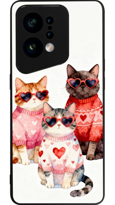 OPPO Find X5 Case Hülle - Silikon schwarz Saint Valentines Day 26 Cat Love