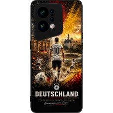Coque OPPO Find X5 - Silicone rigide noir Football Allemagne splash 2026