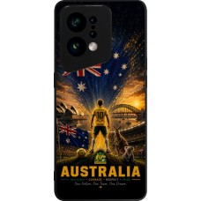 Coque OPPO Find X5 - Silicone rigide noir Football Australie splash 2026