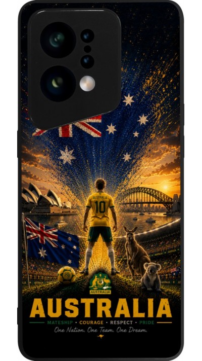 Coque OPPO Find X5 - Silicone rigide noir Football Australie splash 2026