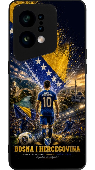 Coque OPPO Find X5 - Silicone rigide noir Football Bosnie-Herzégovine splash 2026