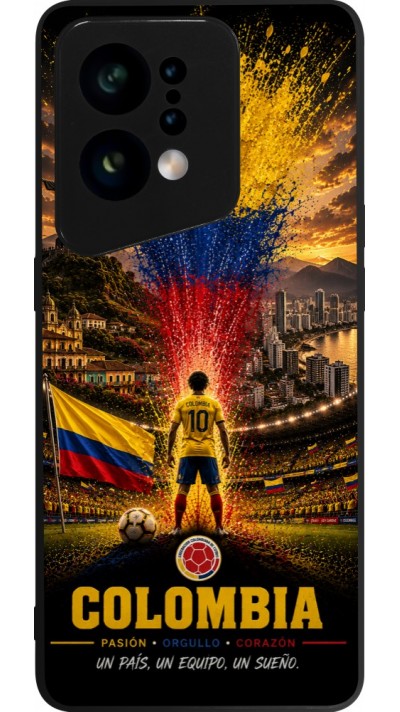 Coque OPPO Find X5 - Silicone rigide noir Football Colombie splash 2026