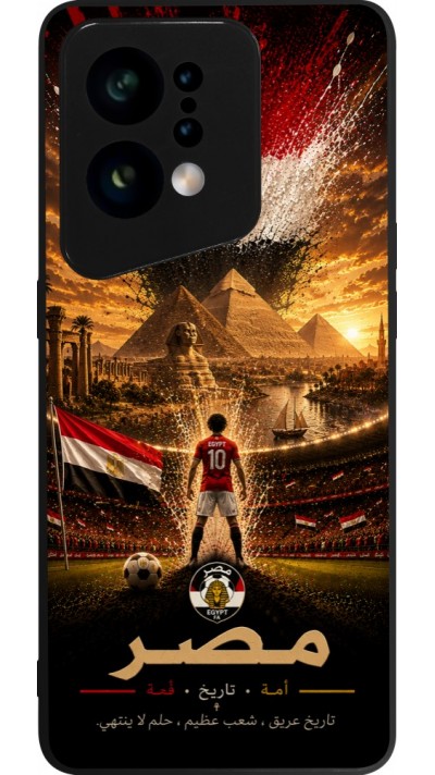 Coque OPPO Find X5 - Silicone rigide noir Football Égypte splash 2026