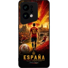 Coque OPPO Find X5 - Silicone rigide noir Football Espagne splash 2026