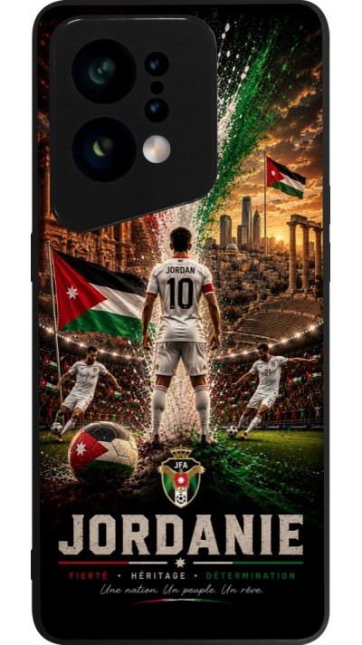 Coque OPPO Find X5 - Silicone rigide noir Football Jordanie splash 2026