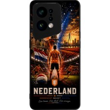Coque OPPO Find X5 - Silicone rigide noir Football Pays-Bas splash 2026