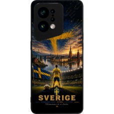 Coque OPPO Find X5 - Silicone rigide noir Football Suède splash 2026