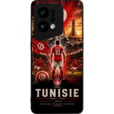 Coque OPPO Find X5 - Silicone rigide noir Football Tunisie splash 2026