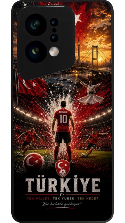 Coque OPPO Find X5 - Silicone rigide noir Football Turquie splash 2026