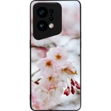 Coque OPPO Find X5 - Silicone rigide noir Cherry tree Spring 2026