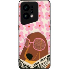 Coque OPPO Find X5 - Silicone rigide noir Dog with newspaper Spring 2026