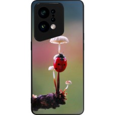 OPPO Find X5 Case Hülle - Silikon schwarz Ladybird on a mushroom Spring 2026