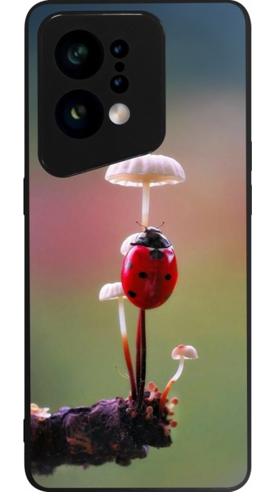 OPPO Find X5 Case Hülle - Silikon schwarz Ladybird on a mushroom Spring 2026