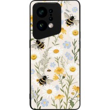 OPPO Find X5 Case Hülle - Silikon schwarz Pattern bees Spring 2026