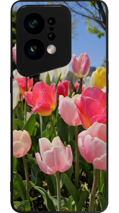 OPPO Find X5 Case Hülle - Silikon schwarz Tulips Spring 2026