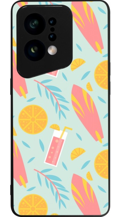 Coque OPPO Find X5 - Silicone rigide noir Summer 2025 Pattern citron