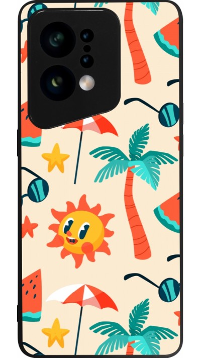 Coque OPPO Find X5 - Silicone rigide noir Summer 2025 Pattern soleil