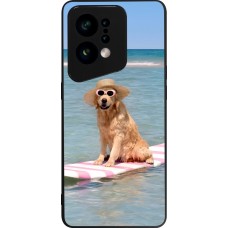 OPPO Find X5 Case Hülle - Silikon schwarz Summer Dog on Paddle