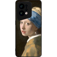Coque OPPO Find X5 - Silicone rigide noir Tableau art - La Jeune fille à la perle - Johannes Vermeer