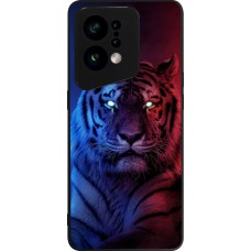 OPPO Find X5 Case Hülle - Silikon schwarz Tiger Blue Red