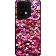 Coque OPPO Find X5 - Silicone rigide noir Valentine 2025 Confetti