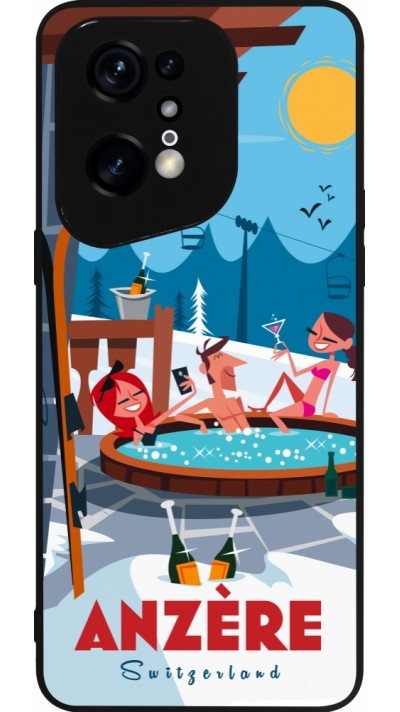 Coque OPPO Find X5 Pro - Silicone rigide noir Anzère Mountain Jacuzzi
