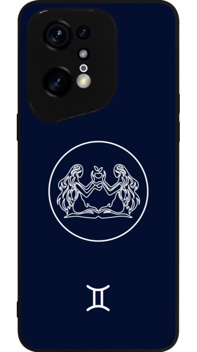 Coque OPPO Find X5 Pro - Silicone rigide noir Astrologie Gémeaux