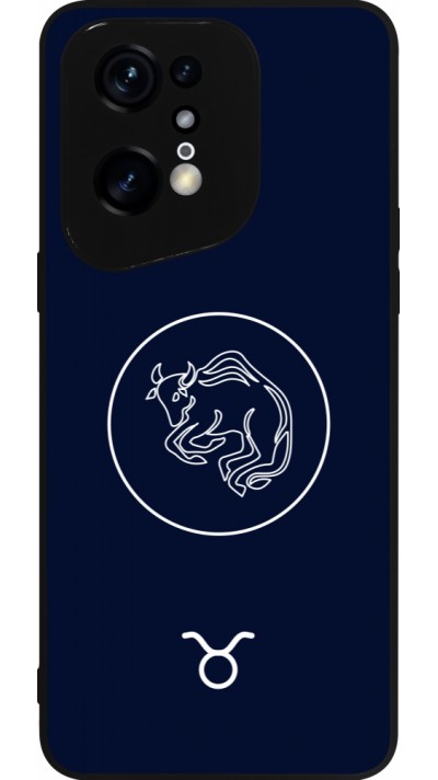 Coque OPPO Find X5 Pro - Silicone rigide noir Astrologie Taureau